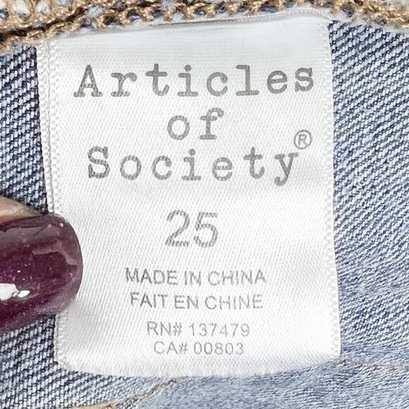Articles of Society Ripped Distressed Denim Shorts Size 25 - Picture 7 of 9